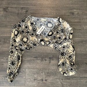 Urban Outfitters Floral Faux Wrap Crop Top